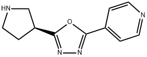 (S)-2-(pyridin-4-yl)-5-(pyrrolidin-3-yl)-1,3,4-oxadiazole Struktur