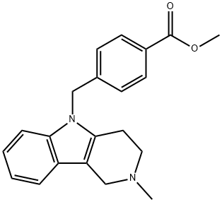 4-(2-Methyl-l,2^,4-tetrahydro-pyrido[4,3-6]indol-5-ylmethyl)beiizoic acid methyl ester Struktur