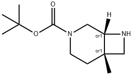 (1R,6S)-rel-3-Boc-6-Methyl-3,8-diazabicyclo[4.2.0]octane Struktur