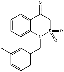 1-(3-methylbenzyl)-1H-2,1-benzothiazin-4(3H)-one 2,2-dioxide Struktur