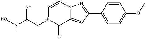 (Z)-N'-hydroxy-2-[2-(4-methoxyphenyl)-4-oxo-4H,5H-pyrazolo[1,5-a]pyrazin-5-yl]ethanimidamide Struktur