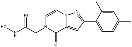 (Z)-2-[2-(2,4-dimethylphenyl)-4-oxo-4H,5H-pyrazolo[1,5-a]pyrazin-5-yl]-N'-hydroxyethanimidamide Struktur