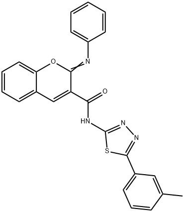 (2Z)-N-[5-(3-methylphenyl)-1,3,4-thiadiazol-2-yl]-2-(phenylimino)-2H-chromene-3-carboxamide Struktur