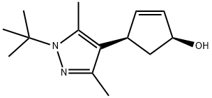 (1S,4R)-4-(1-tert-butyl-3,5-dimethyl-1H-pyrazol-4-yl)cyclopent-2-enol Struktur