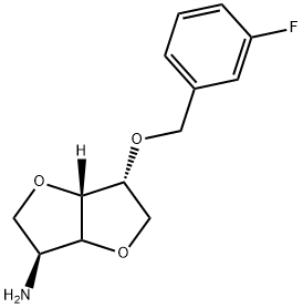 (3S,6R,6aS)-6-(3-fluorobenzyloxy)hexahydrofuro[3,2-b]furan-3-amine Struktur