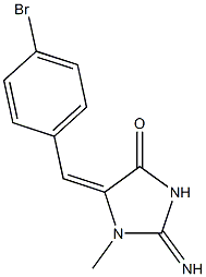 (5E)-5-[(4-bromophenyl)methylidene]-2-imino-1-methylimidazolidin-4-one Struktur