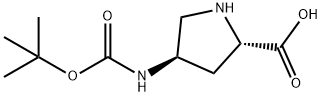 (2S,4R)-4-((tert-butoxycarbonyl)aMino)pyrrolidine-2-carboxylic acid Structure