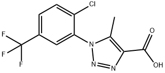 1-[2-chloro-5-(trifluoromethyl)phenyl]-5-methyl-1H-1,2,3-triazole-4-carboxylic acid Struktur