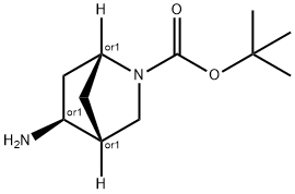 TERT-BUTYL (1S,4S,5R)-REL-5-AMINO-2-AZABICYCLO[2.2.1]HEPTANE-2-CARBOXYLATE Struktur