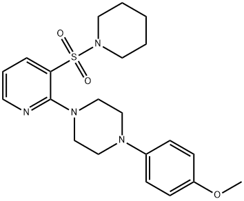 1-(4-methoxyphenyl)-4-[3-(piperidine-1-sulfonyl)pyridin-2-yl]piperazine Struktur