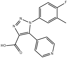 1-(4-fluoro-3-methylphenyl)-5-pyridin-4-yl-1H-1,2,3-triazole-4-carboxylic acid Struktur