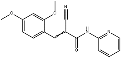 (2E)-2-cyano-3-(2,4-dimethoxyphenyl)-N-(pyridin-2-yl)prop-2-enamide Struktur