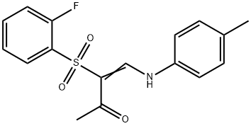 (3Z)-3-(2-fluorobenzenesulfonyl)-4-[(4-methylphenyl)amino]but-3-en-2-one Struktur