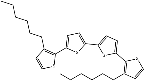 α,ω-Dihexylquaterthiophene,  5,5μ-Bis(3-hexyl-2-thienyl)-2,2μ-bithiophene,  DH-4T Struktur