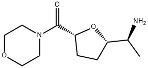 ((2R,5S)-5-((S)-1-aminoethyl)tetrahydrofuran-2-yl)(morpholino)methanone Struktur