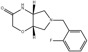 (4aR,7aS)-6-(2-fluorobenzyl)hexahydropyrrolo[3,4-b][1,4]oxazin-3(2H)-one Struktur