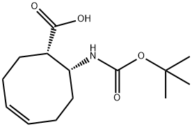 (1S,4Z,8R)-8-{[(tert-butoxy)carbonyl]amino}cyclooct-4-ene-1-carboxylic acid Struktur