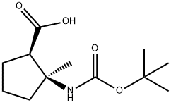 (1R,2S)-2-{[(tert-butoxy)carbonyl]amino}-2-methylcyclopentane-1-carboxylic acid Struktur