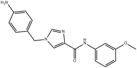 1-[(4-aminophenyl)methyl]-N-(3-methoxyphenyl)-1H-imidazole-4-carboxamide Struktur