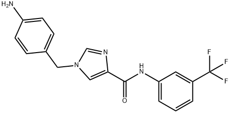 1-[(4-aminophenyl)methyl]-N-[3-(trifluoromethyl)phenyl]-1H-imidazole-4-carboxamide Struktur