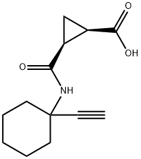 (1R,2S)-2-[(1-ethynylcyclohexyl)carbamoyl]cyclopropane-1-carboxylic acid Struktur