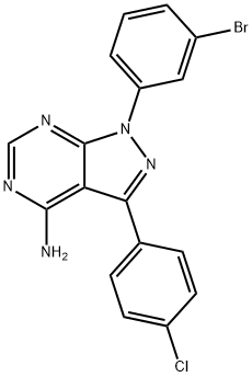 1-(3-bromo-phenyl)-3-(4-chloro-phenyl)-1h-pyrazolo[3,4-d]pyrimidin-4-amine Struktur