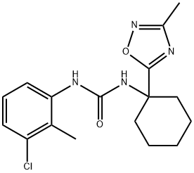 1-(3-chloro-2-methylphenyl)-3-[1-(3-methyl-1,2,4-oxadiazol-5-yl)cyclohexyl]urea Struktur