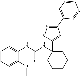 1-(2-methoxyphenyl)-3-{1-[3-(pyridin-3-yl)-1,2,4-oxadiazol-5-yl]cyclohexyl}urea Struktur