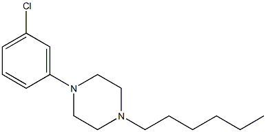 1-(3-chlorophenyl)-4-hexylpiperazine Struktur