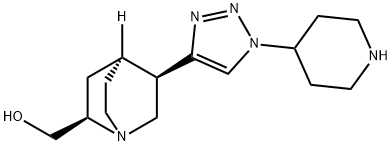 ((2R,4S,8R)-8-(1-(piperidin-4-yl)-1H-1,2,3-triazol-4-yl)quinuclidin-2-yl)methanol Struktur