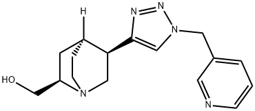 ((2R,4S,8R)-8-(1-(pyridin-3-ylmethyl)-1H-1,2,3-triazol-4-yl)quinuclidin-2-yl)methanol Struktur