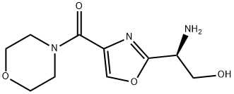 (2S)-2-amino-2-[4-(morpholine-4-carbonyl)-1,3-oxazol-2-yl]ethan-1-ol Struktur