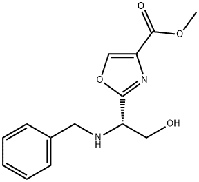 (S)-methyl 2-(1-(benzylamino)-2-hydroxyethyl)oxazole-4-carboxylate Struktur