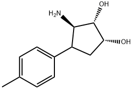 (1R,2S,3R)-3-amino-4-p-tolylcyclopentane-1,2-diol Struktur