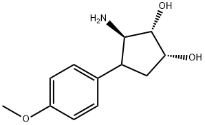 (1R,2S,3R)-3-amino-4-(4-methoxyphenyl)cyclopentane-1,2-diol Struktur