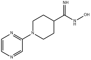 (Z)-N'-hydroxy-1-(pyrazin-2-yl)piperidine-4-carboximidamide Struktur