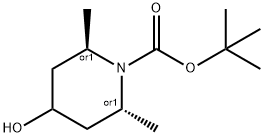 1-Piperidinecarboxylic acid, 4-hydroxy-2,6-dimethyl-, 1,1-dimethylethyl ester, (2R,6R)-rel- Struktur