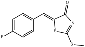 (5Z)-5-[(4-fluorophenyl)methylidene]-2-(methylsulfanyl)-4,5-dihydro-1,3-thiazol-4-one Struktur