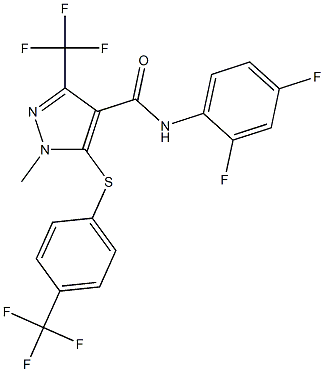 N-(2,4-difluorophenyl)-1-methyl-3-(trifluoromethyl)-5-{[4-(trifluoromethyl)phenyl]sulfanyl}-1H-pyrazole-4-carboxamide Struktur