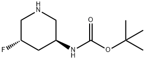 N-[(3S,5S)-5-fluoro-3-piperidinyl]-, 1,1-dimethylethyl ester Struktur