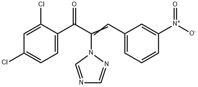 (2E)-1-(2,4-dichlorophenyl)-3-(3-nitrophenyl)-2-(1H-1,2,4-triazol-1-yl)prop-2-en-1-one Struktur