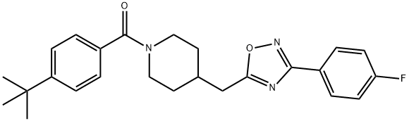 1-(4-tert-butylbenzoyl)-4-{[3-(4-fluorophenyl)-1,2,4-oxadiazol-5-yl]methyl}piperidine Struktur