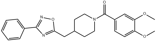 1-(3,4-dimethoxybenzoyl)-4-[(3-phenyl-1,2,4-oxadiazol-5-yl)methyl]piperidine Struktur