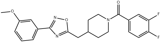 1-(3,4-difluorobenzoyl)-4-{[3-(3-methoxyphenyl)-1,2,4-oxadiazol-5-yl]methyl}piperidine Structure