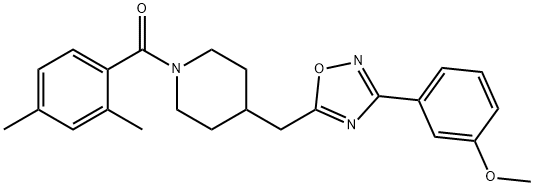 1-(2,4-dimethylbenzoyl)-4-{[3-(3-methoxyphenyl)-1,2,4-oxadiazol-5-yl]methyl}piperidine Struktur