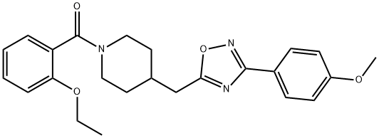 1-(2-ethoxybenzoyl)-4-{[3-(4-methoxyphenyl)-1,2,4-oxadiazol-5-yl]methyl}piperidine Struktur