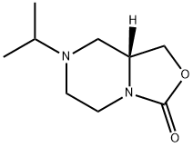 (R)-7-isopropyltetrahydro-1H-oxazolo[3,4-a]pyrazin-3(5H)-one Struktur