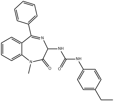 1-(4-ethylphenyl)-3-[(3S)-1-methyl-2-oxo-5-phenyl-2,3-dihydro-1H-1,4-benzodiazepin-3-yl]urea Struktur