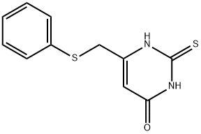 6-[(phenylsulfanyl)methyl]-2-sulfanylpyrimidin-4-ol Struktur