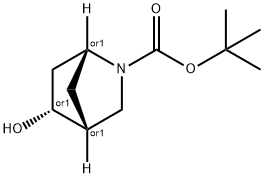 (1r,4r,5r)-rel-tertbutyl 5hydroxy2azabicyclo[2.2.1]heptane2carboxylate Struktur